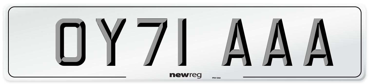 OY71 AAA Number Plate from New Reg